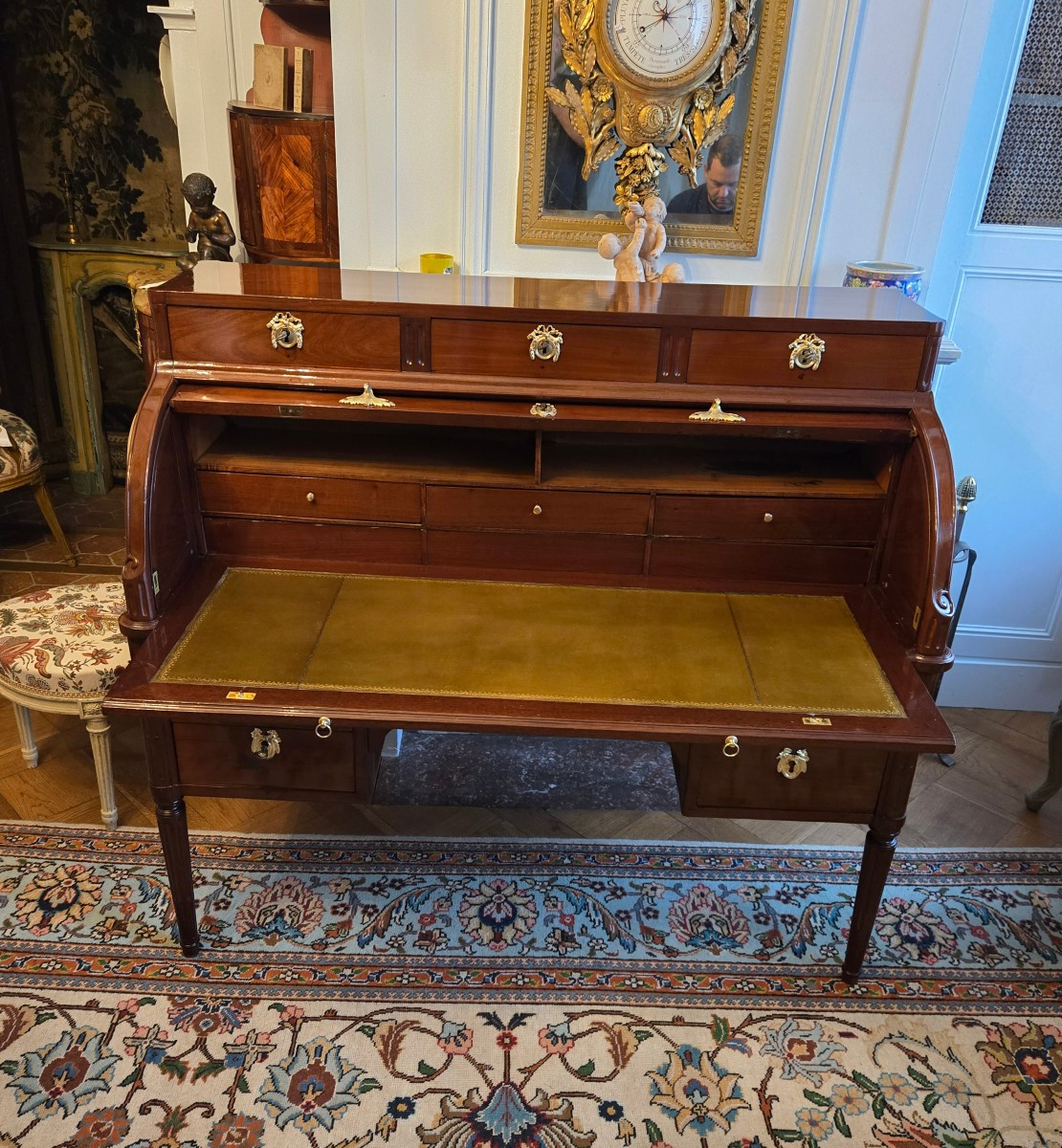 Louis XVI Period Cylinder Desk – Stamped J. Manser And Jme.  -photo-3