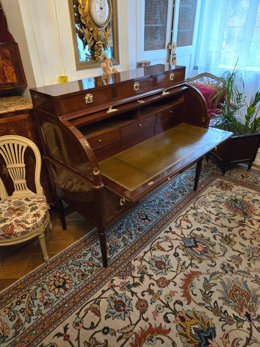 Louis XVI Period Cylinder Desk – Stamped J. Manser And Jme.  -photo-6