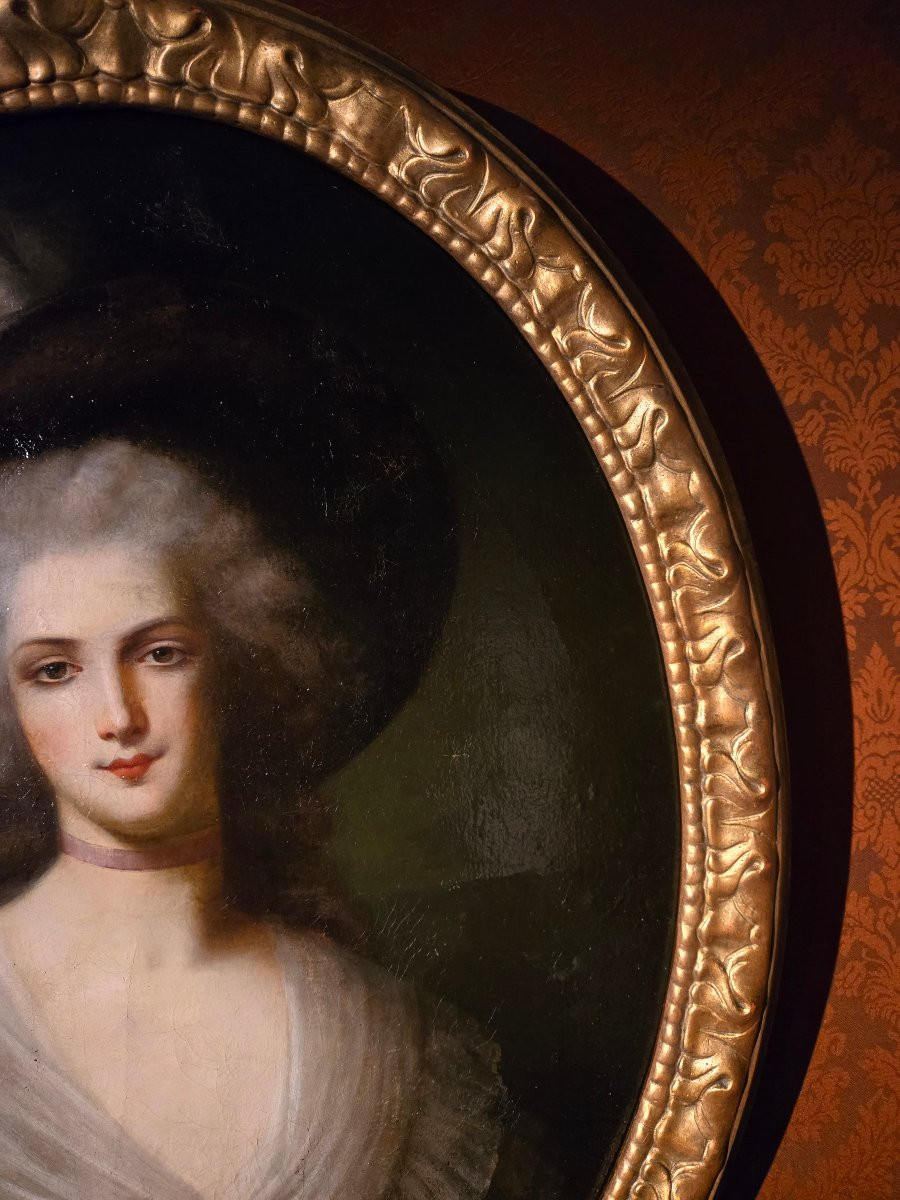 Portrait d’une jeune femme au chapeau, École anglaise du XVIIIᵉ siècle.  -photo-4