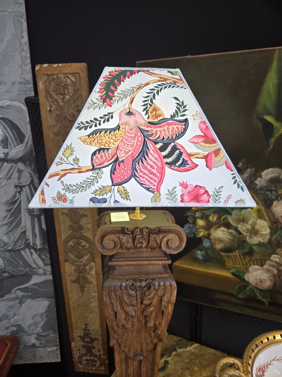 Paire de lampes à partir de balustres d’architecte en chêne sculpté – XIXᵉ siècle.  -photo-1