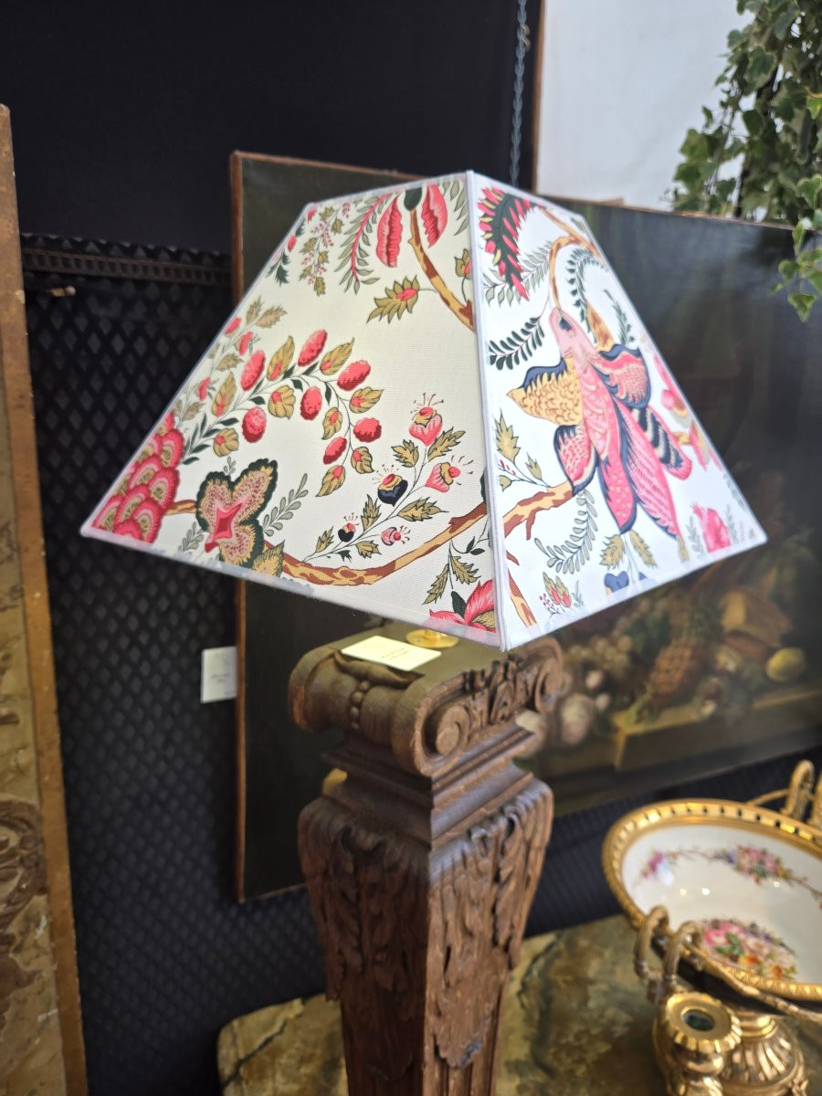 Paire de lampes à partir de balustres d’architecte en chêne sculpté – XIXᵉ siècle.  -photo-2