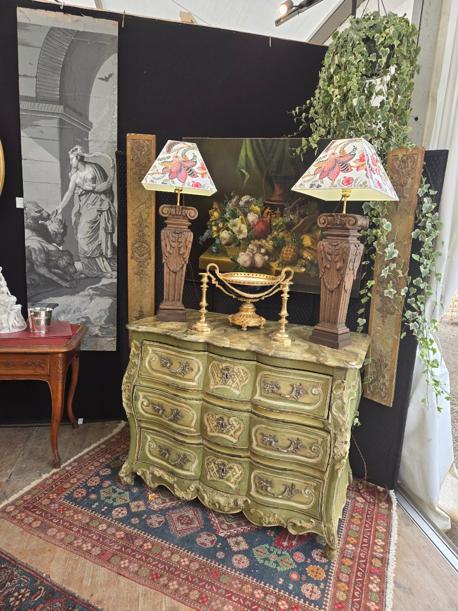 Paire de lampes à partir de balustres d’architecte en chêne sculpté – XIXᵉ siècle.  -photo-8