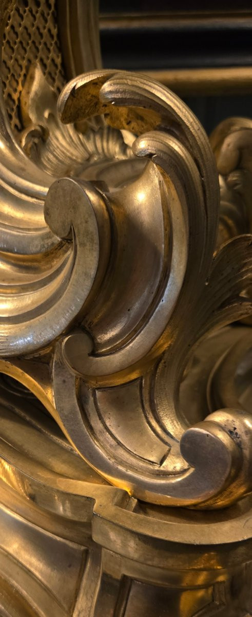 Grand cartel à poser en bronze ciselé et doré, époque Napoléon III .-photo-4