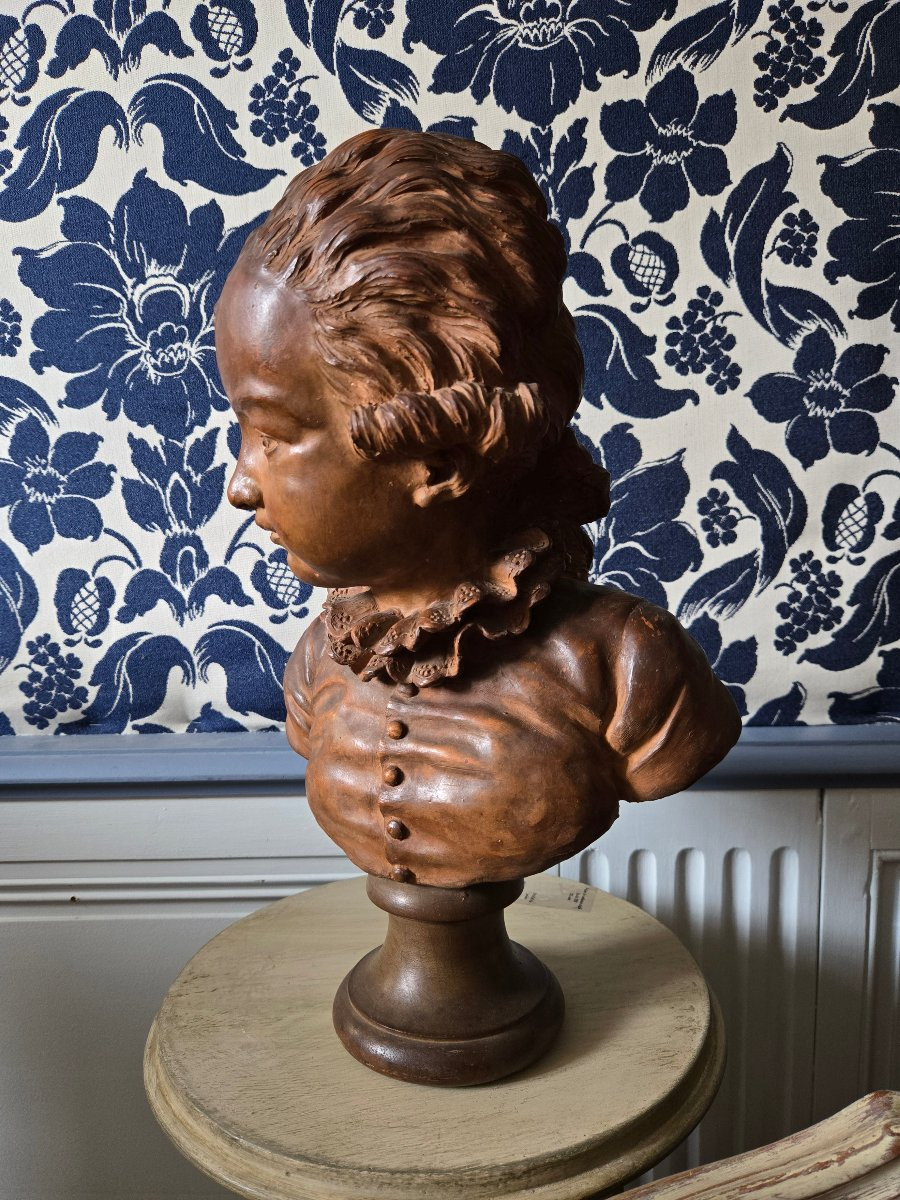 Bust Of A Child, Signed “roland F.”, After Philippe-laurent Roland (1746–1816).  -photo-3