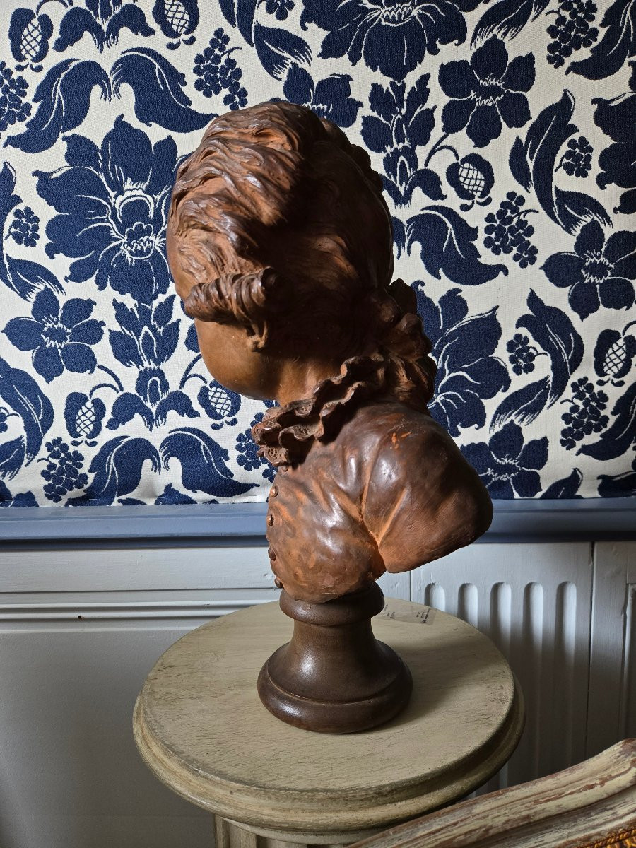 Bust Of A Child, Signed “roland F.”, After Philippe-laurent Roland (1746–1816).  -photo-4