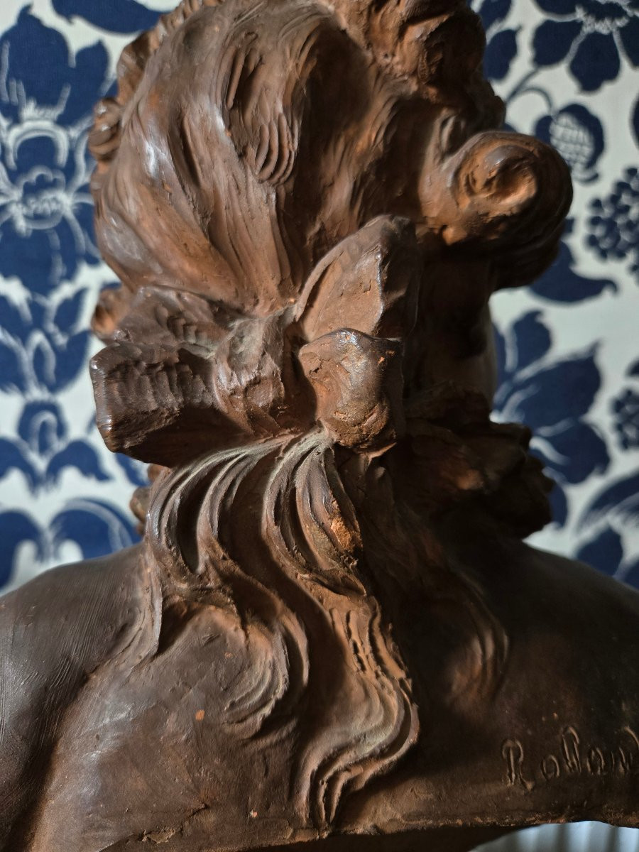 Bust Of A Child, Signed “roland F.”, After Philippe-laurent Roland (1746–1816).  -photo-2