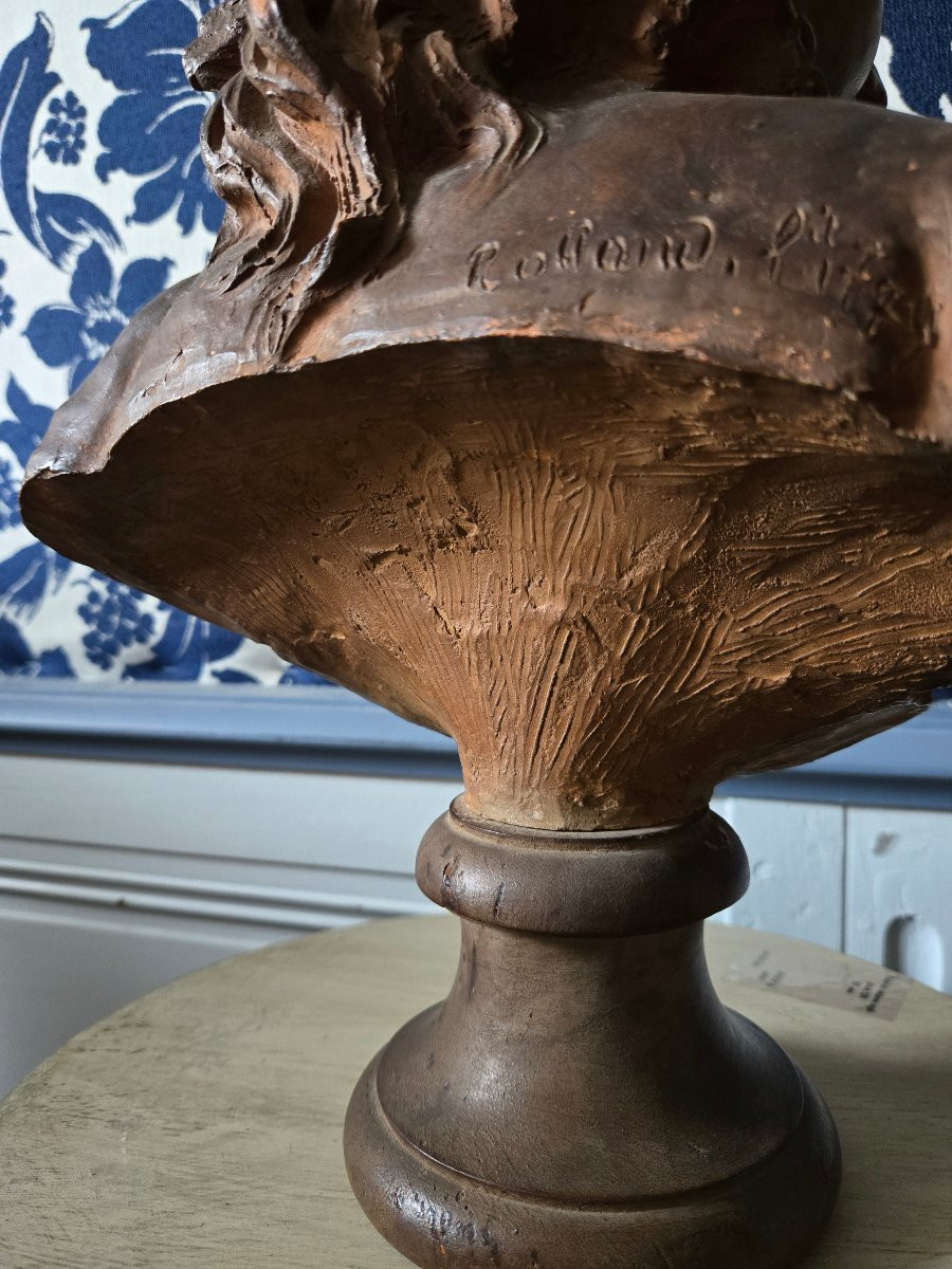 Bust Of A Child, Signed “roland F.”, After Philippe-laurent Roland (1746–1816).  -photo-3