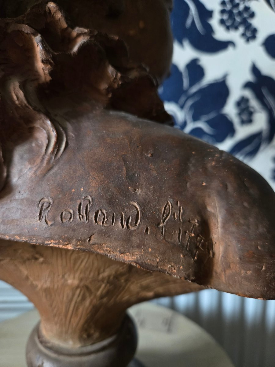 Bust Of A Child, Signed “roland F.”, After Philippe-laurent Roland (1746–1816).  -photo-4