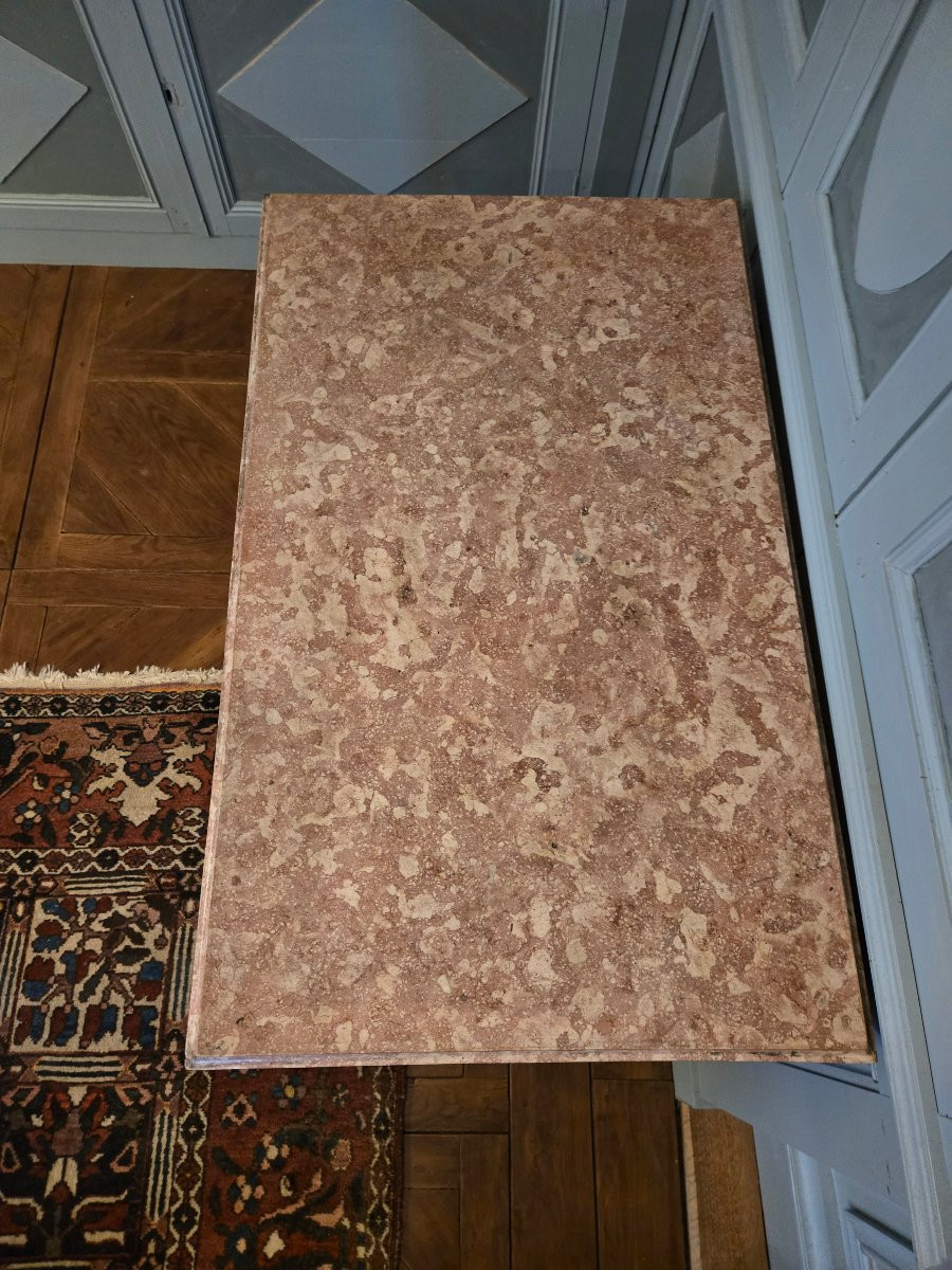 Table à gibier d’époque Louis XVI, coiffée d’un plateau en pierre marbrière de Bourgogne.  -photo-3