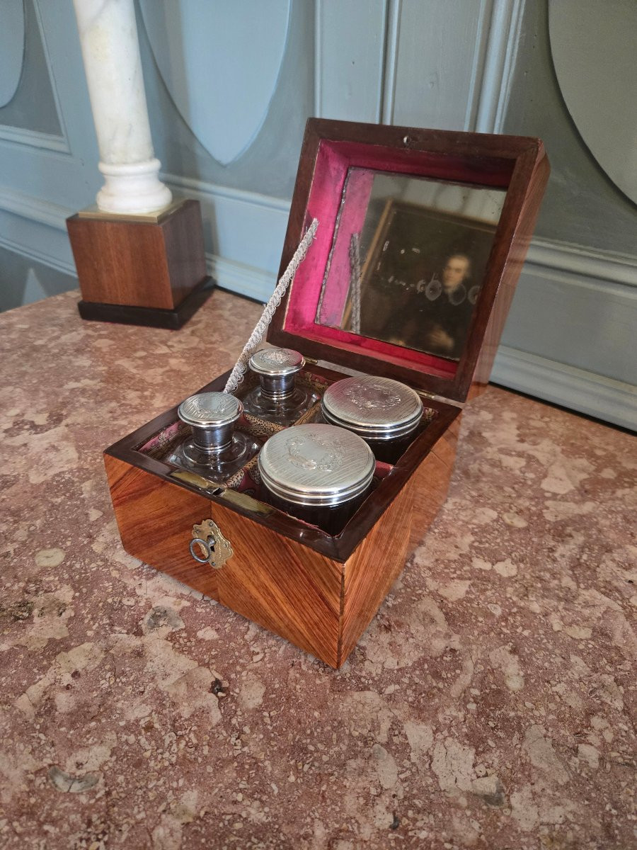 Louis XVI Period Cube Marquetry Perfume And Ointment Box.  -photo-2