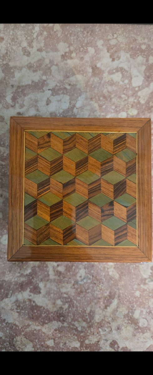 Louis XVI Period Cube Marquetry Perfume And Ointment Box.  -photo-7