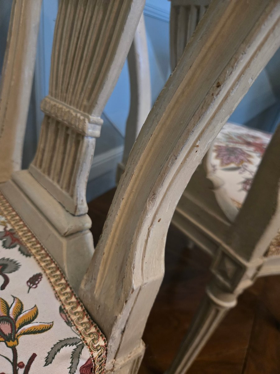 Jean Avisse, paire de chaises d’époque Louis XVI.  -photo-2