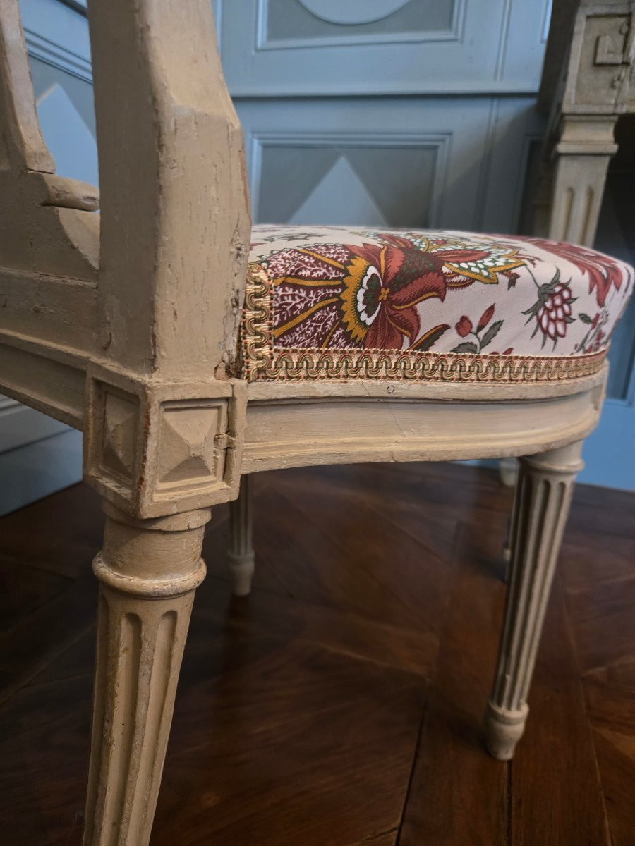 Jean Avisse, paire de chaises d’époque Louis XVI.  -photo-3