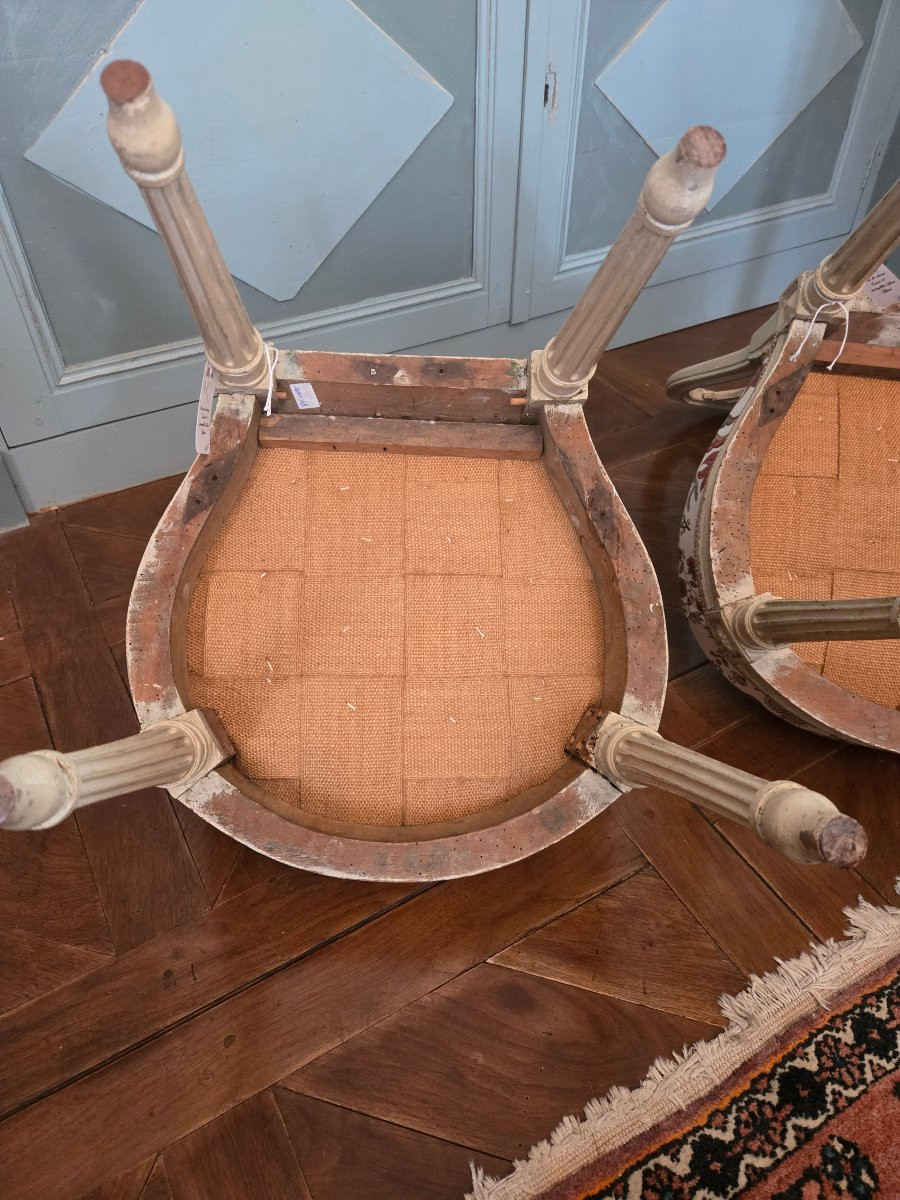 Jean Avisse, paire de chaises d’époque Louis XVI.  -photo-4