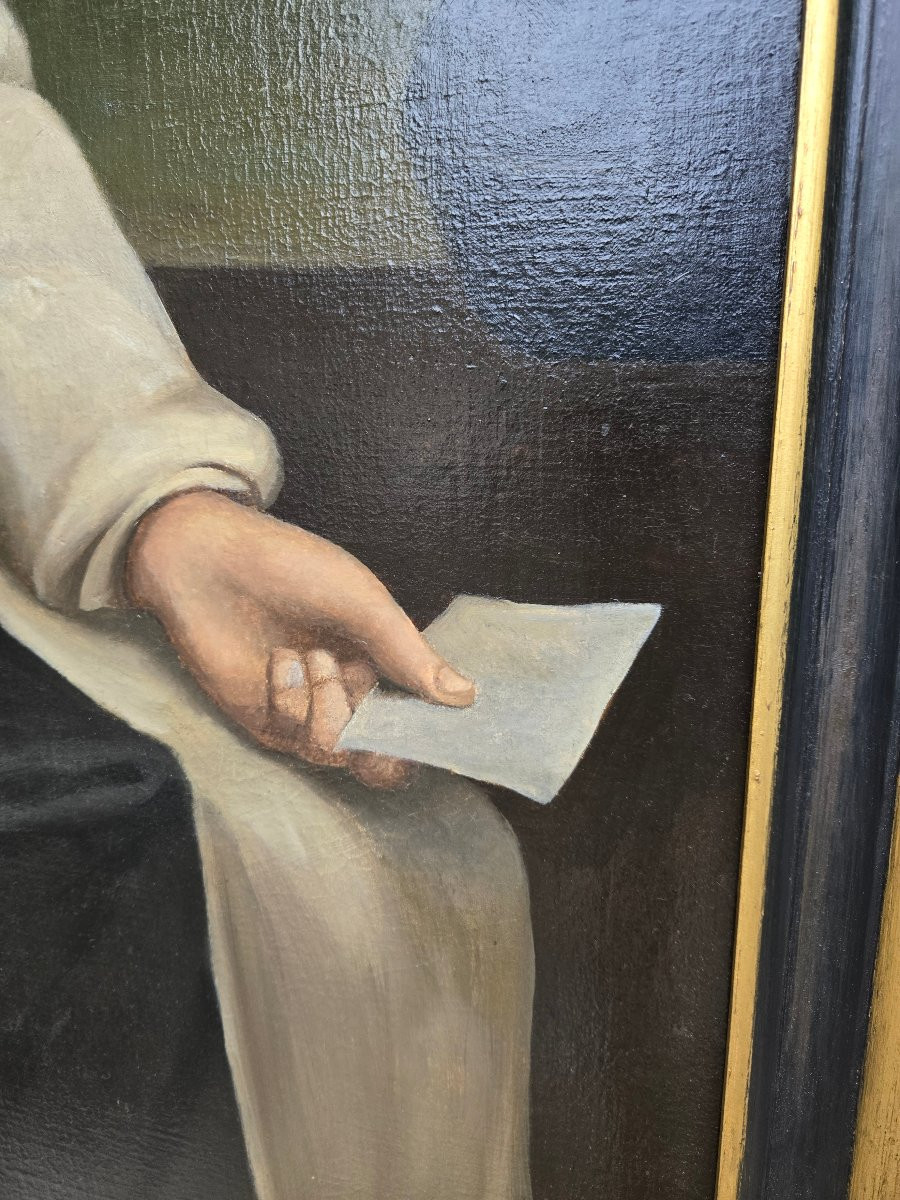 Portrait Of A Cistercian Monk Holding A Letter, Late 18th Century, Early 19th Century. -photo-2