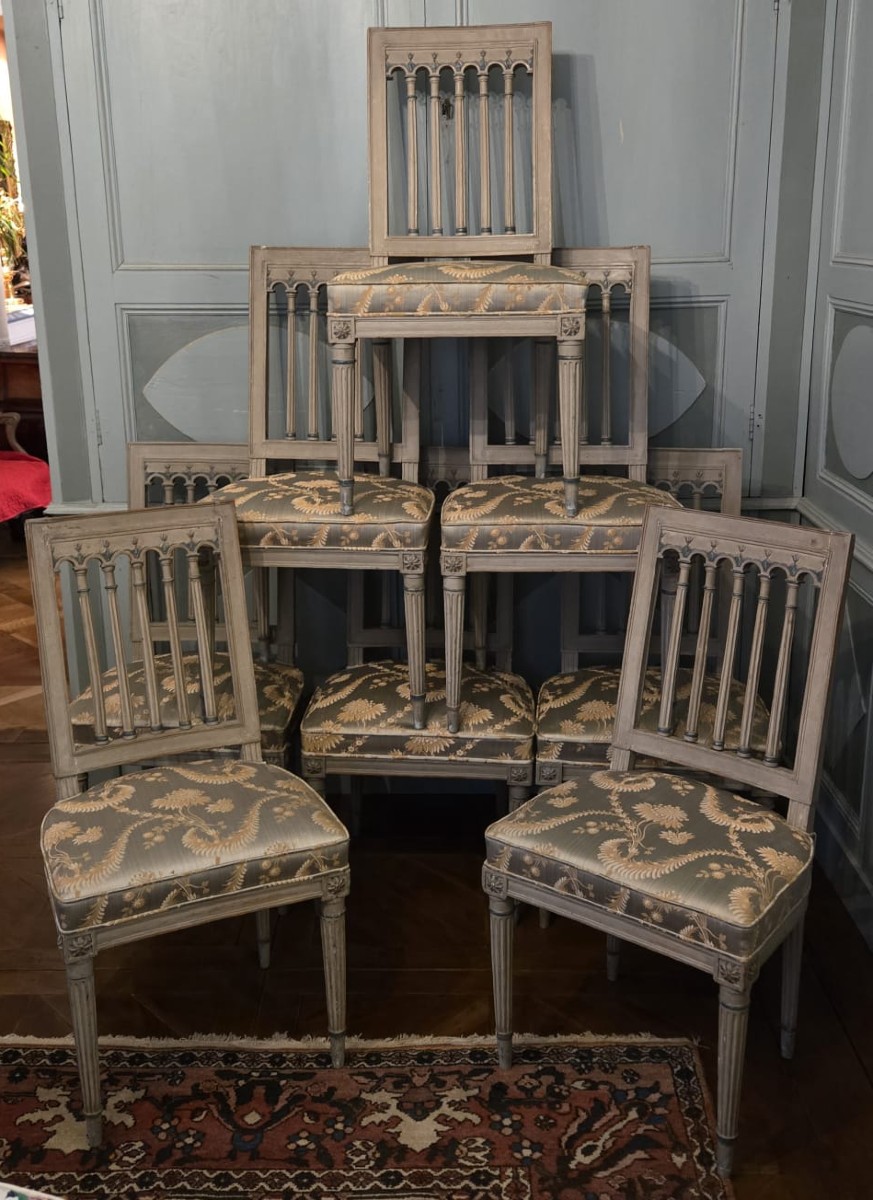 Set Of Eight Parisian Neoclassical Chairs — 18th Century. Paris, Circa 1785–1795 