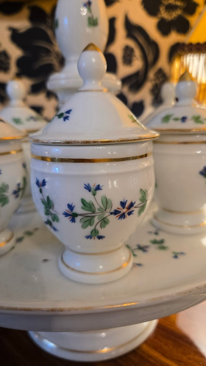 Serviteur à Crème en porcelaine, décors au Barbeaux vers 1800-photo-1