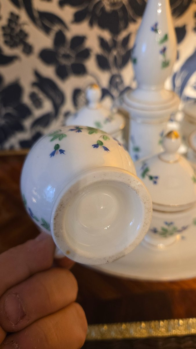 Serviteur à Crème en porcelaine, décors au Barbeaux vers 1800-photo-3