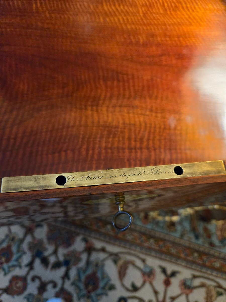Grand coffret en bois de rose et palissandre, signé “Th. Année – rue Chapon 18 – Paris”-photo-6