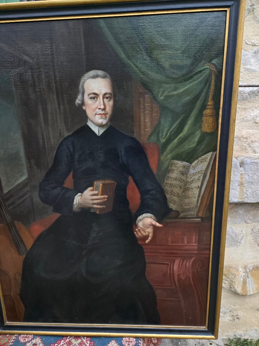 Important Portrait Of A Clergyman Who Was A Musician – Circa 1830.  -photo-3