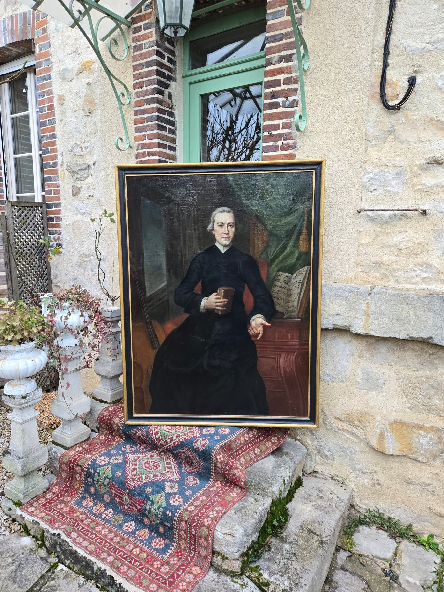 Important Portrait Of A Clergyman Who Was A Musician – Circa 1830.  -photo-2
