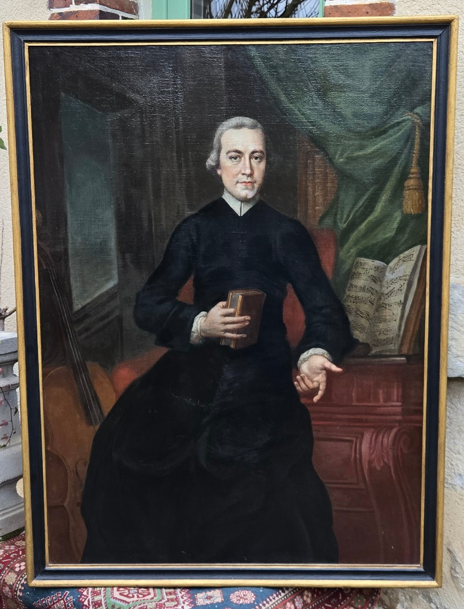 Important Portrait Of A Clergyman Who Was A Musician – Circa 1830.  