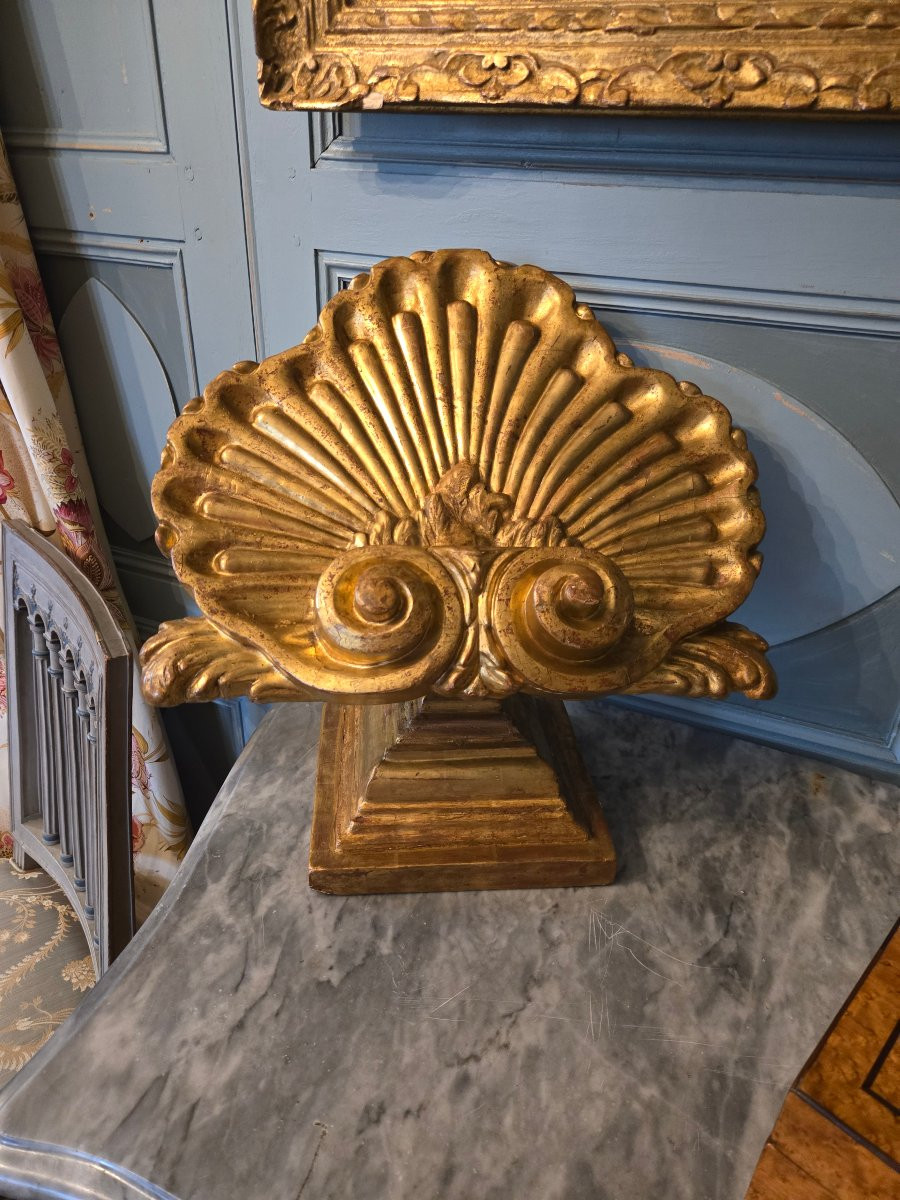 Hotel Lectern In Carved And Gilded Wood – Early 19th Century.-photo-2