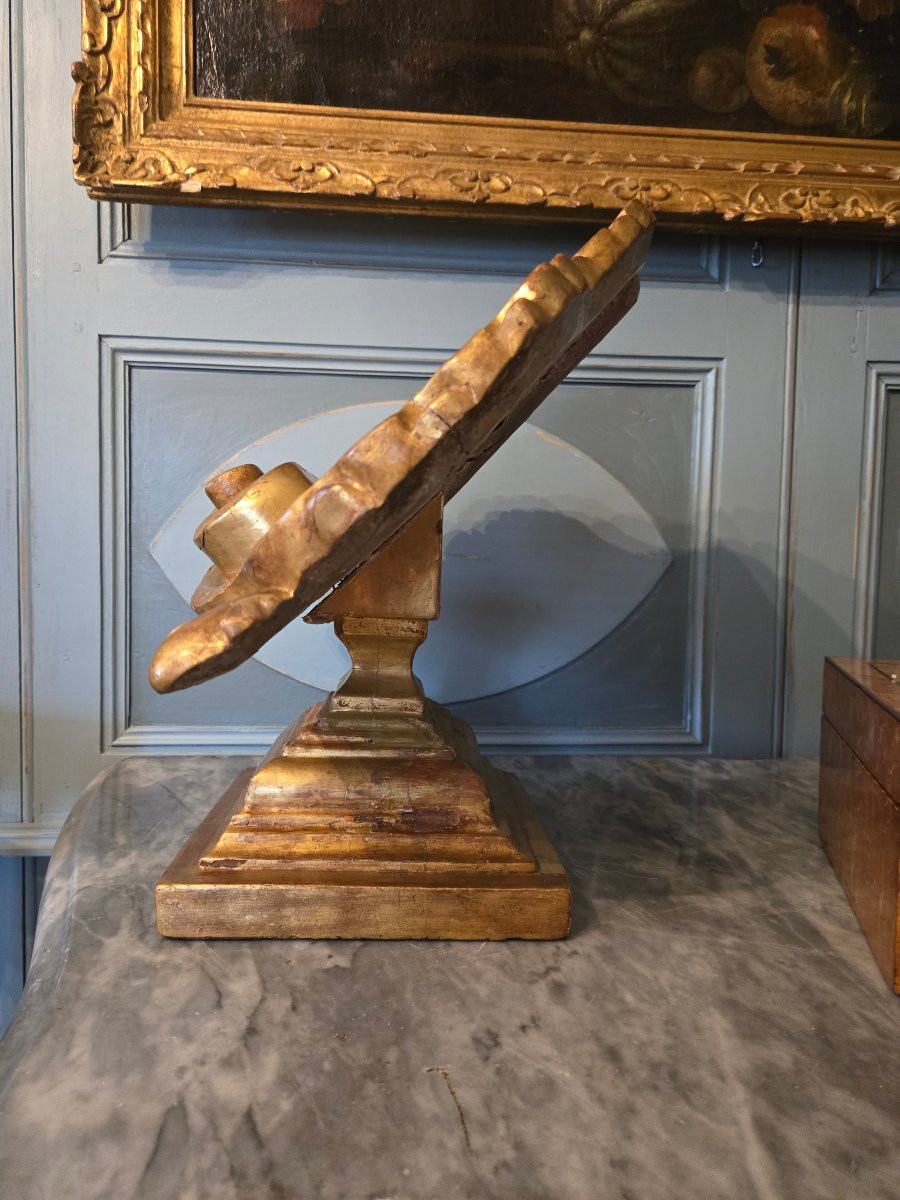 Hotel Lectern In Carved And Gilded Wood – Early 19th Century.-photo-2