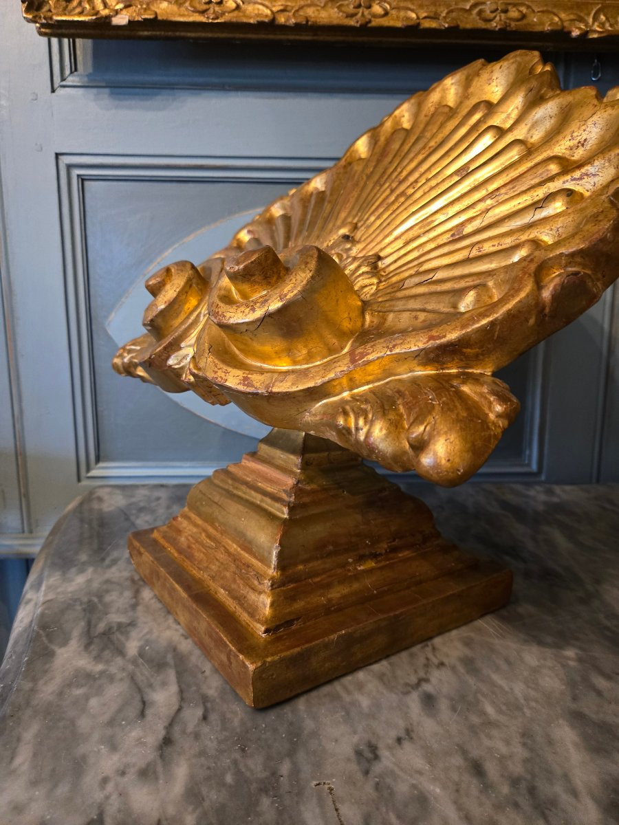 Hotel Lectern In Carved And Gilded Wood – Early 19th Century.-photo-3