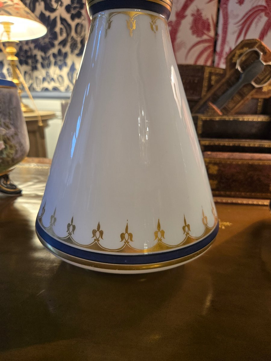 Paire de vases en opaline à bague d’étranglement, époque Restauration.  -photo-4