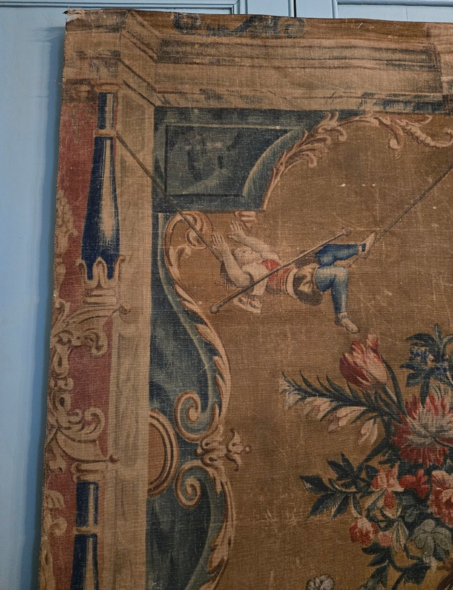 Grande toile peinte d’après Beauvais, France, XVIIIe siècle  -photo-1