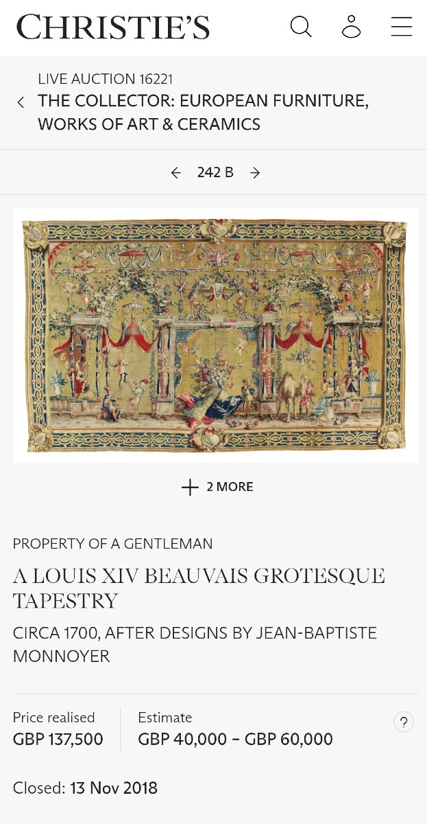 Grande toile peinte d’après Beauvais, France, XVIIIe siècle  -photo-6