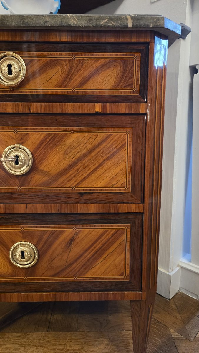 Commode d'Entredeux, Also Known As Demi-commode, From The Louis XVI Period.  -photo-3