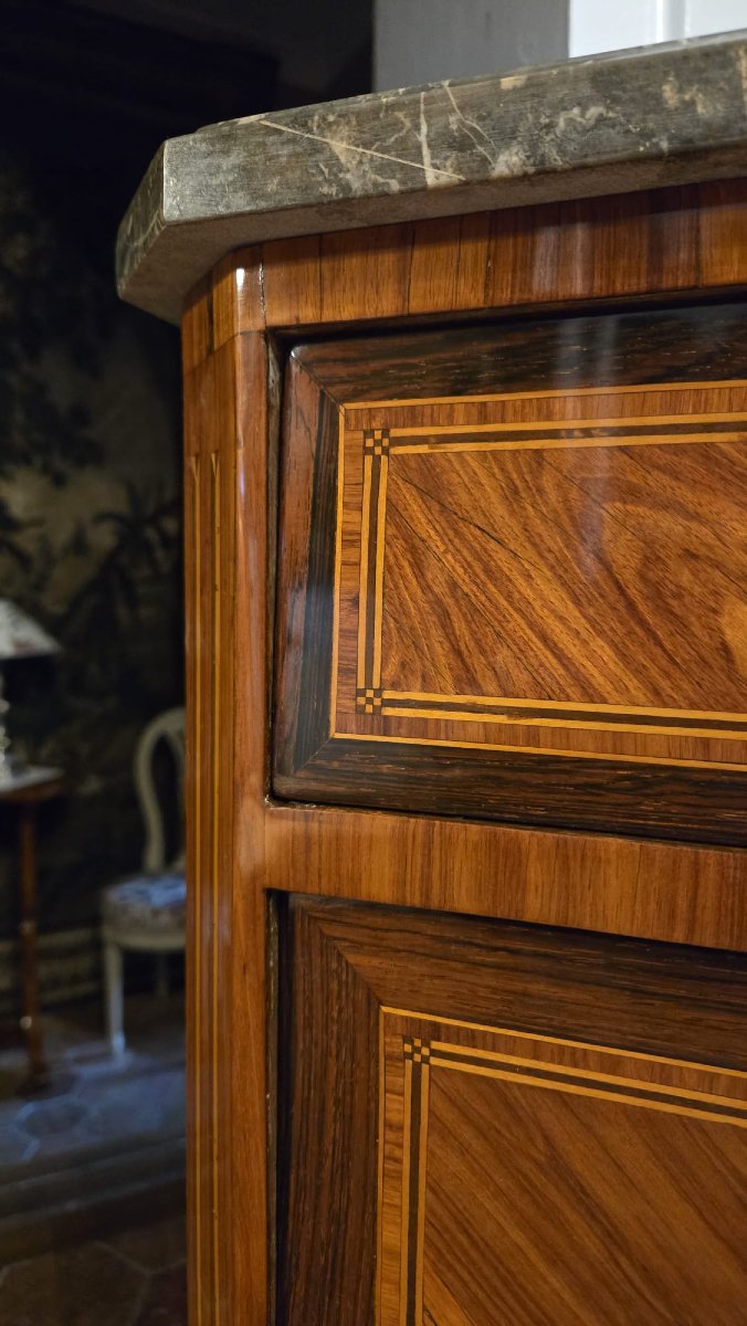 Commode d'Entredeux, Also Known As Demi-commode, From The Louis XVI Period.  -photo-4