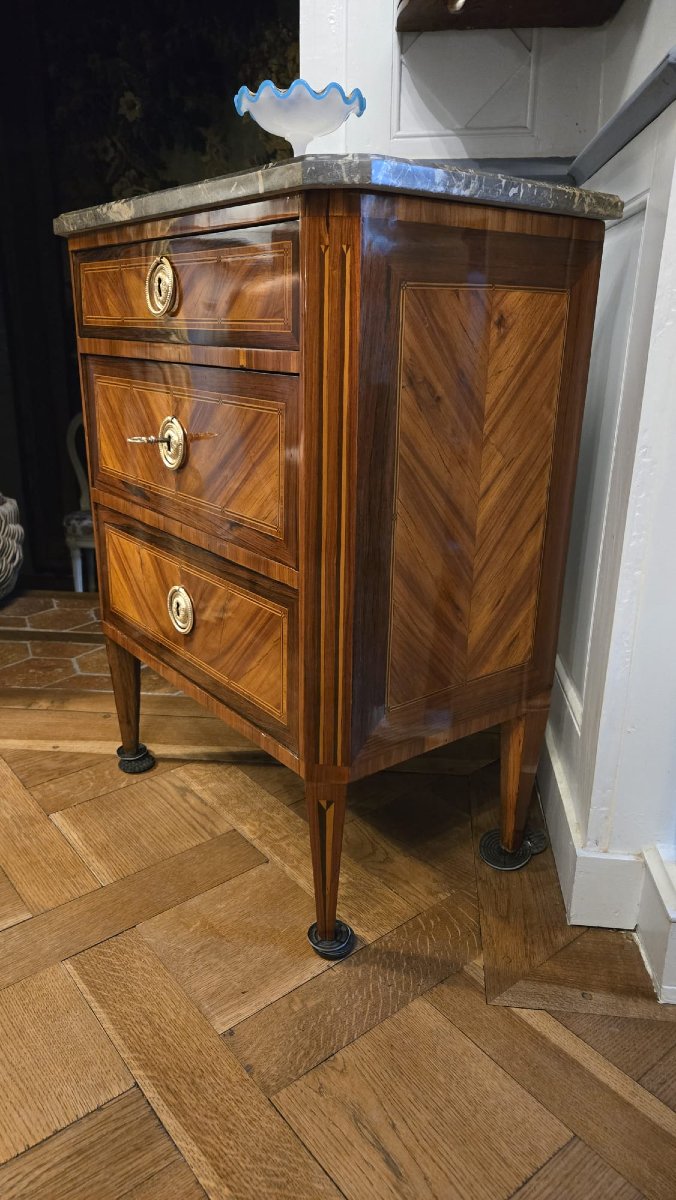 Commode d'Entredeux, Also Known As Demi-commode, From The Louis XVI Period.  -photo-5