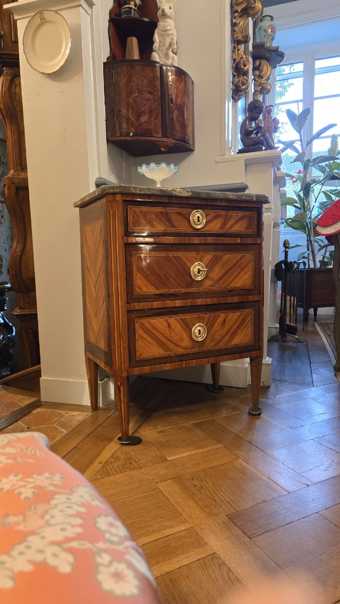 Commode d'Entredeux, Also Known As Demi-commode, From The Louis XVI Period.  -photo-6