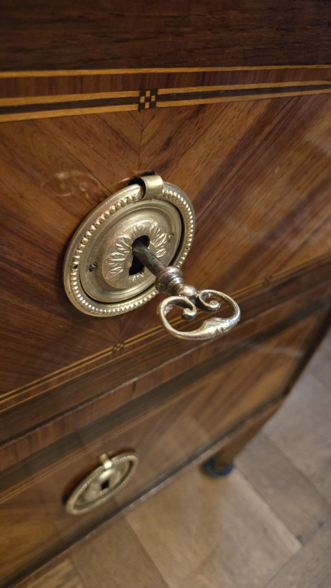 Commode d'Entredeux, Also Known As Demi-commode, From The Louis XVI Period.  -photo-8