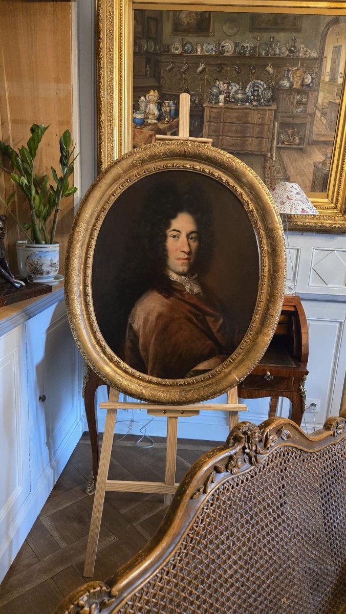 Elegant Portrait Of A Man – French School, Late 17th Century. -photo-1