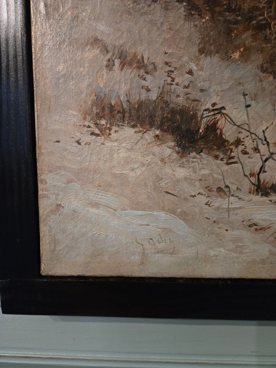 Alfred Godchaux, Moonlight In The Undergrowth, Animated Winter Landscape.  -photo-2