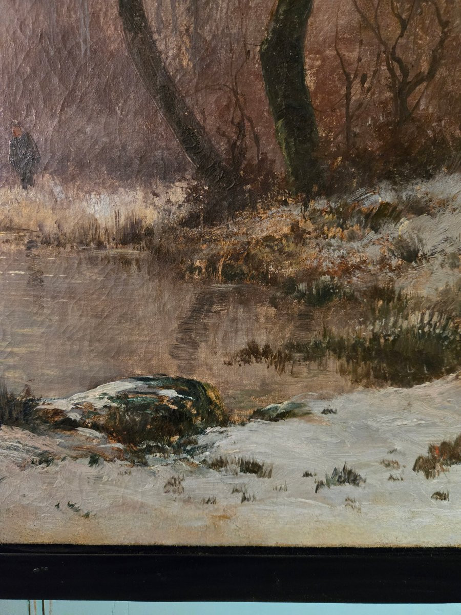 Alfred Godchaux, Moonlight In The Undergrowth, Animated Winter Landscape.  -photo-6