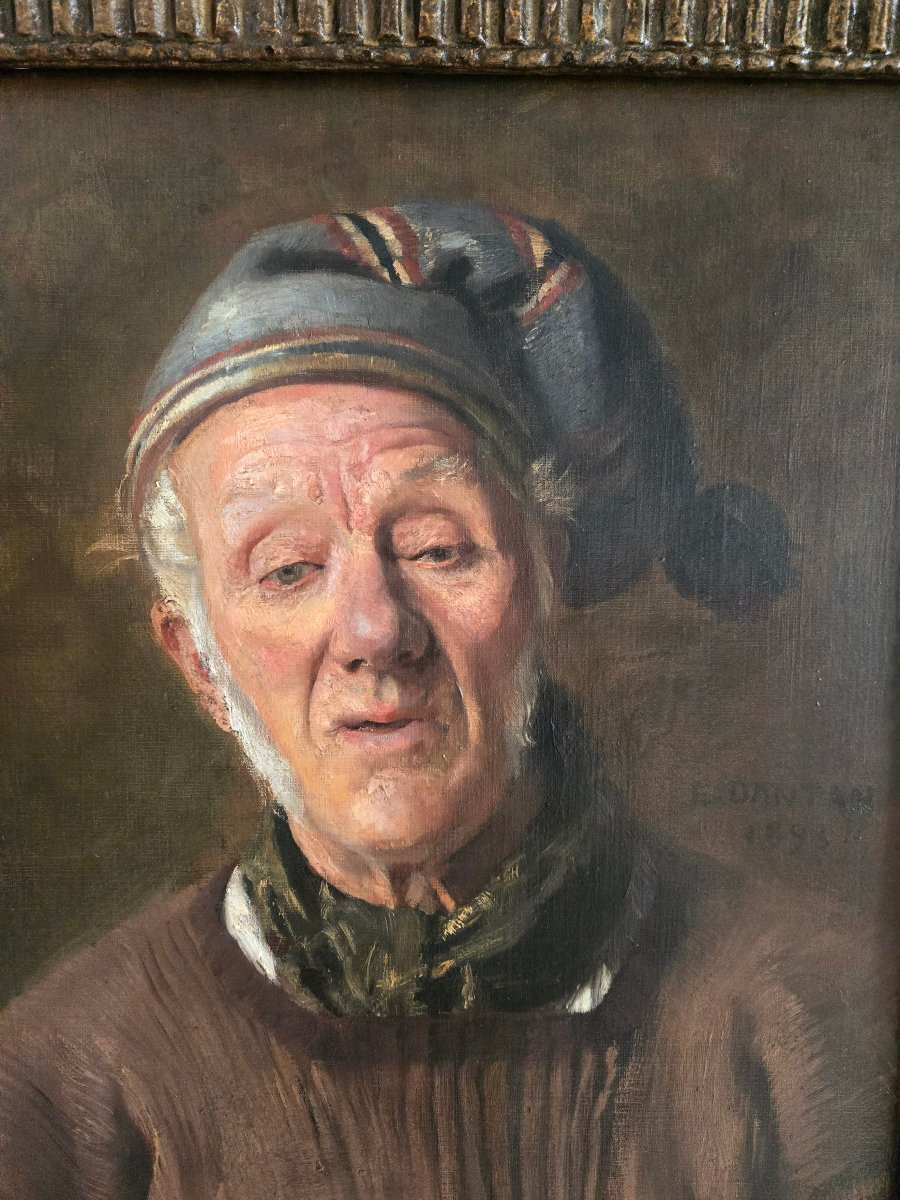 Édouard Dantan, Le Père Lamidey, dit le Grand Midey, ancien marin de Villerville peint en 1893.-photo-2