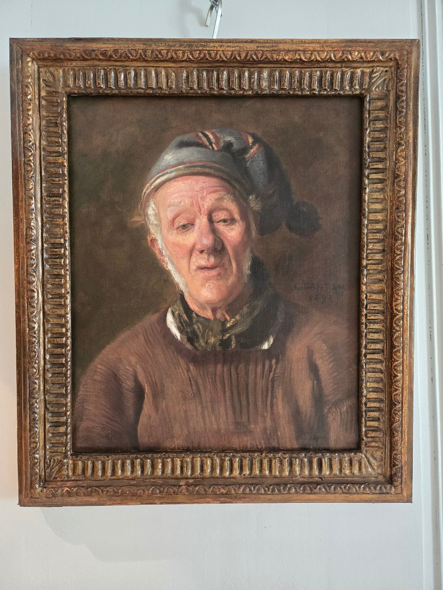 Édouard Dantan, Le Père Lamidey, dit le Grand Midey, ancien marin de Villerville peint en 1893.-photo-4