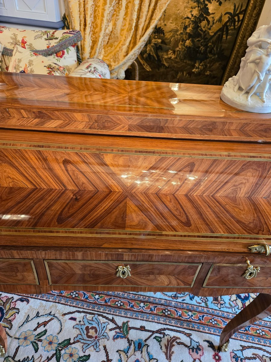 Central Roll-top Desk – Louis XV/louis XVI Transition, Parisian Work, Circa 1770 -photo-1
