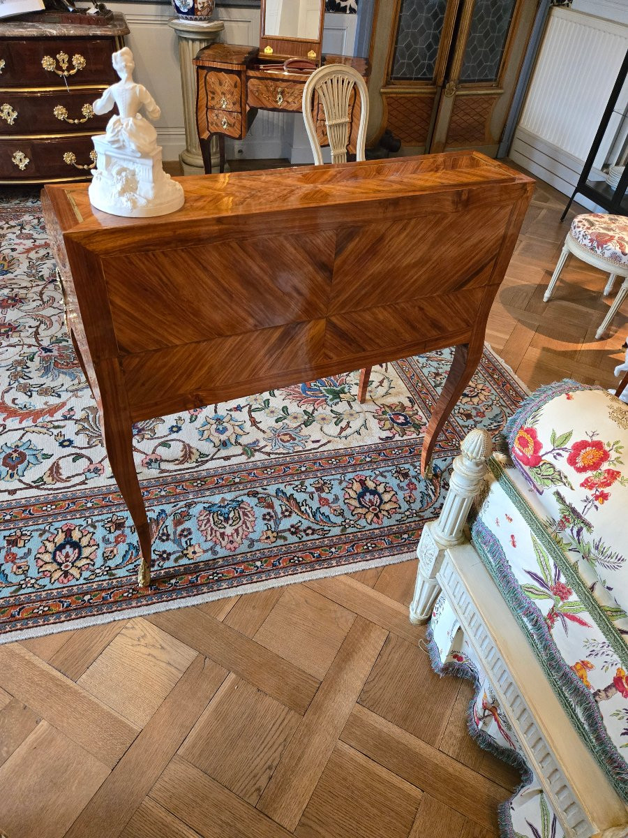 Central Roll-top Desk – Louis XV/louis XVI Transition, Parisian Work, Circa 1770 -photo-6