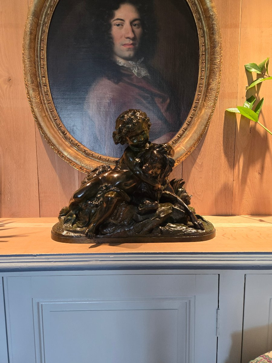 The Embrace – Auguste Joseph Peiffer, Important Bronze, Late 19th Century.  -photo-6