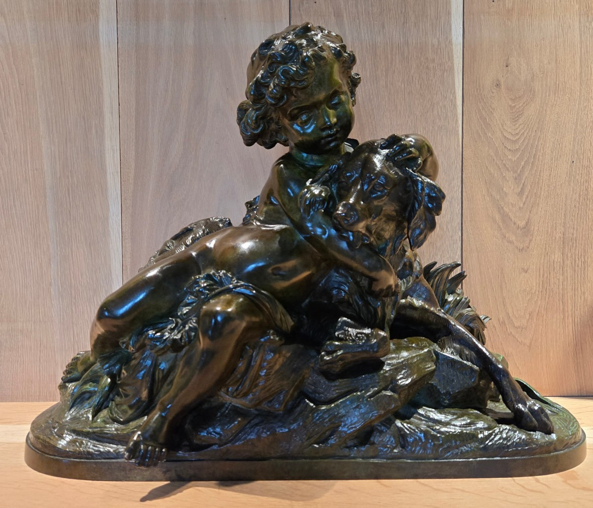 The Embrace – Auguste Joseph Peiffer, Important Bronze, Late 19th Century.  