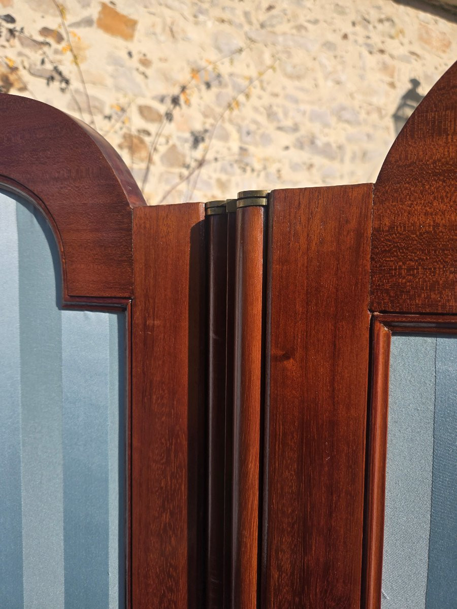 Large Louis XVI, Directoire Style Mahogany Screen.   -photo-3
