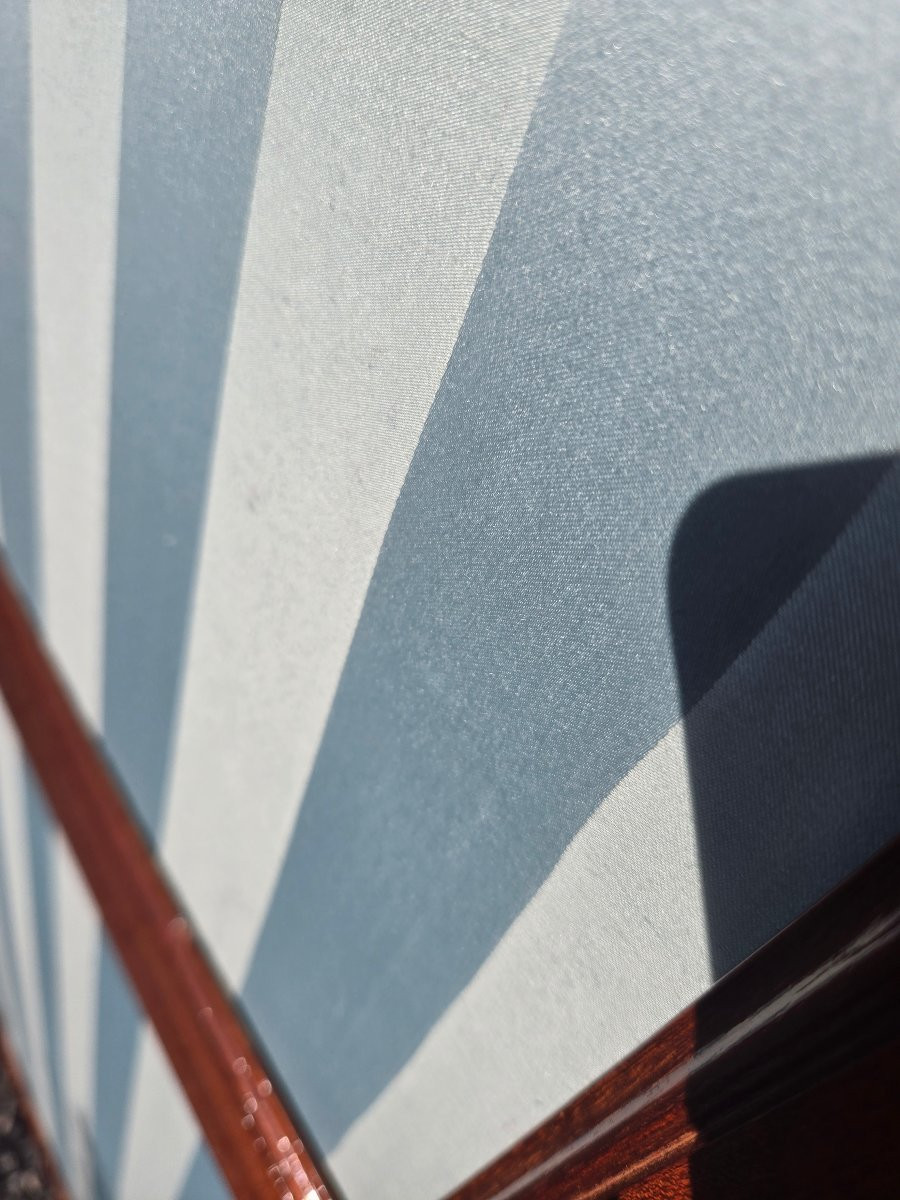 Large Louis XVI, Directoire Style Mahogany Screen.   -photo-4