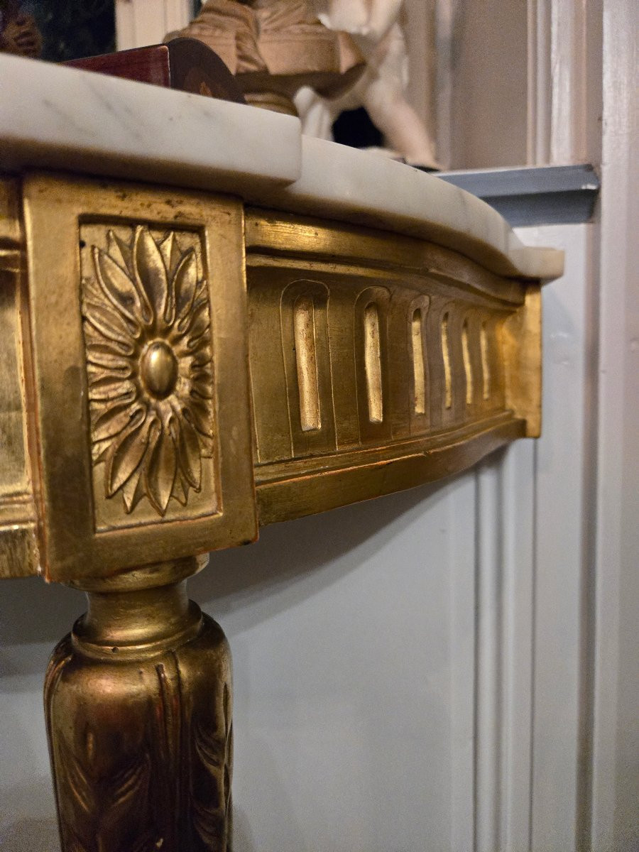 Neoclassical Console In Gilded Wood – Late 19th Century.  -photo-2