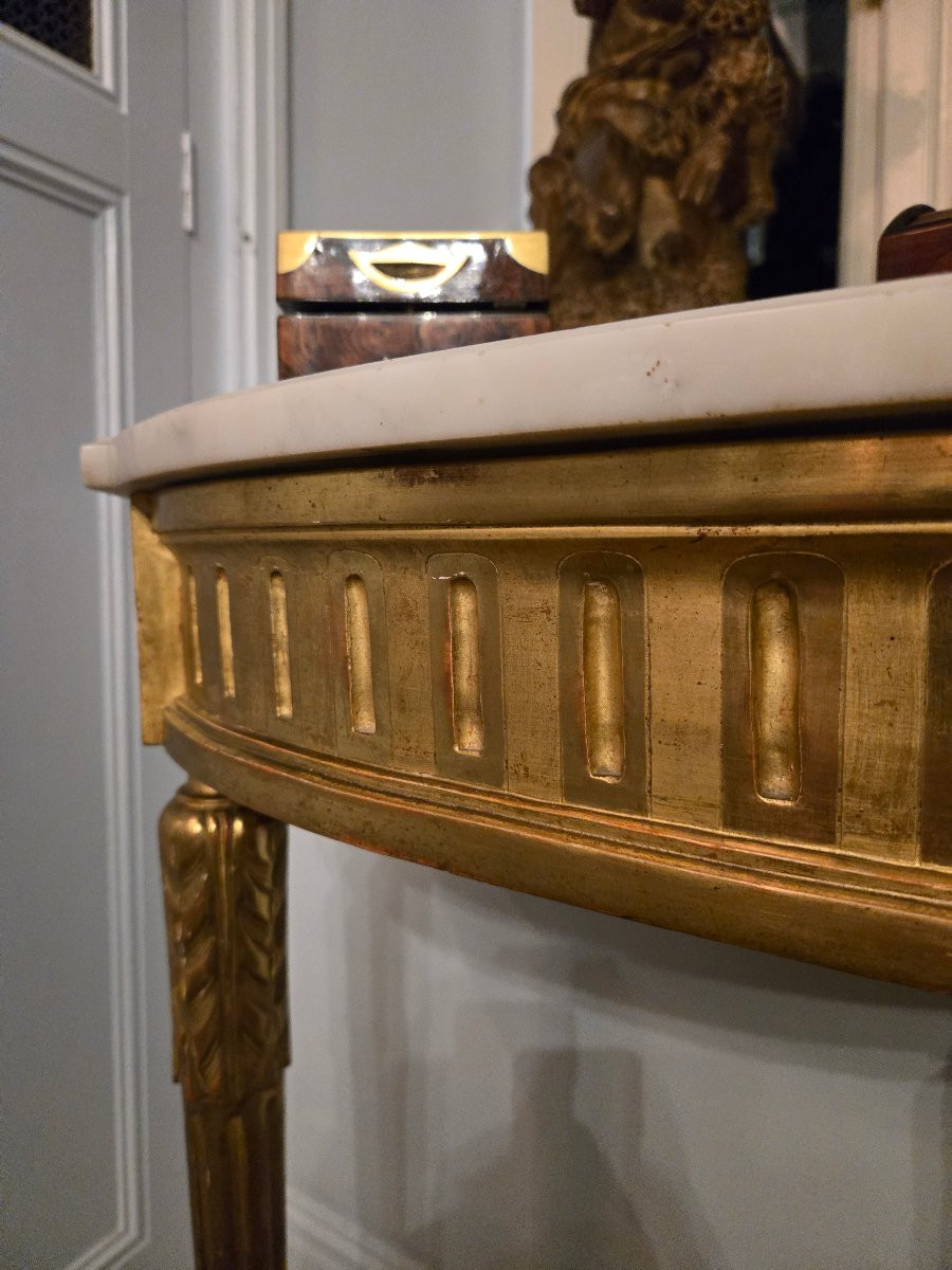 Neoclassical Console In Gilded Wood – Late 19th Century.  -photo-3
